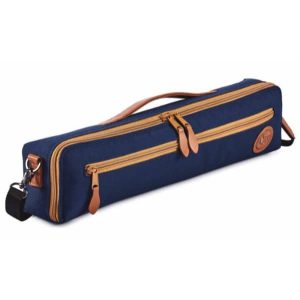 Gard Single Flute Case Cover – B foot – Synthetic Blue w/ Tan Trim