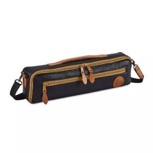 Gard Single Flute Case Cover – C foot – Leather Black w/ Tan Trim