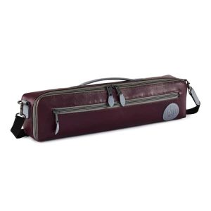 Gard Single Flute Case Cover – B foot – Leather Purple w/ Grey Trim
